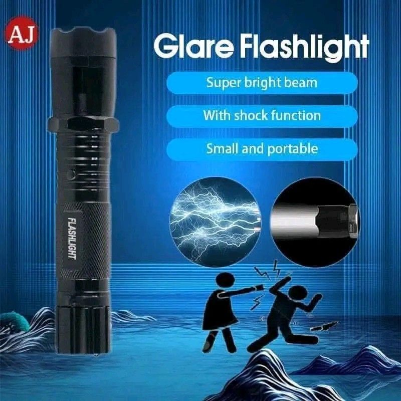 AJ Glare Flashlight Super Bright With Shock Function Small Portable (Category: Lighting) located in Manila. Submitted by marvieobordo (Listing ID 1458901585, Image 1). Description: - Super bright beam - Small and portable design - Built-in shock function - Thickened shockproof, anti-corrosion, and waterproof construction - Made from durable aluminum alloy - High-light chip with cooling tower for efficient performance - Comes with charger and pouc