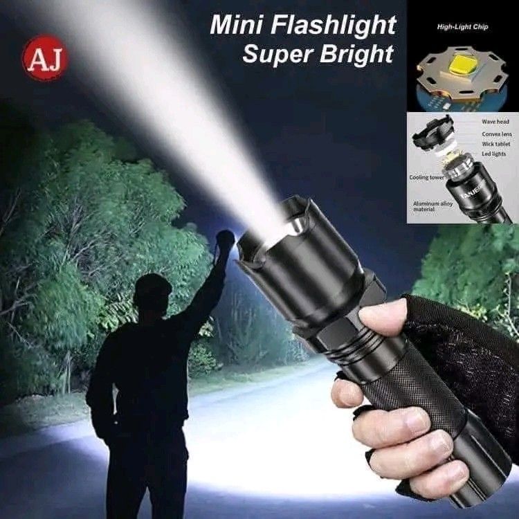 AJ Glare Flashlight Super Bright With Shock Function Small Portable (Category: Lighting) located in Manila. Submitted by marvieobordo (Listing ID 1458901585, Image 3). Description: - Super bright beam - Small and portable design - Built-in shock function - Thickened shockproof, anti-corrosion, and waterproof construction - Made from durable aluminum alloy - High-light chip with cooling tower for efficient performance - Comes with charger and pouc