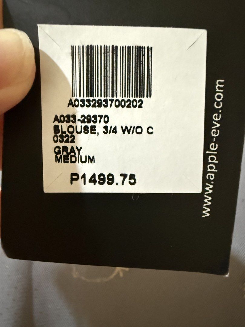 BRAND NEW Apple & Eve Gray Celestial Constellation Mesh Blouse Medium (Category: Blouses) located in Manila. Submitted by fashfab (Listing ID 1458904910, Image 3). Description: - Gray mesh blouse - Features celestial constellation embroidery - 3/4 sleeves - Ruffled hem - Tie detail at the back - Brand new with original tag attached - Original price: P1499.75.