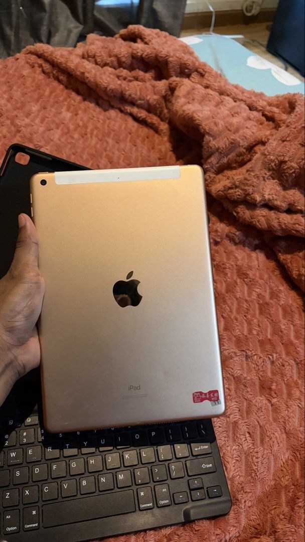 Apple iPad 8th Gen 128GB Gold with Keyboard Case (Category: iPad) located in General Trias. Submitted by _shanetamil (Listing ID 1458901110, Image 3). Description: - iPad 8th Generation - 128GB Storage - WIFI + Cellular - Gold Color - Includes Black Keyboard Case and Charger - Ideal for School & Work - Ready for a New Owner.