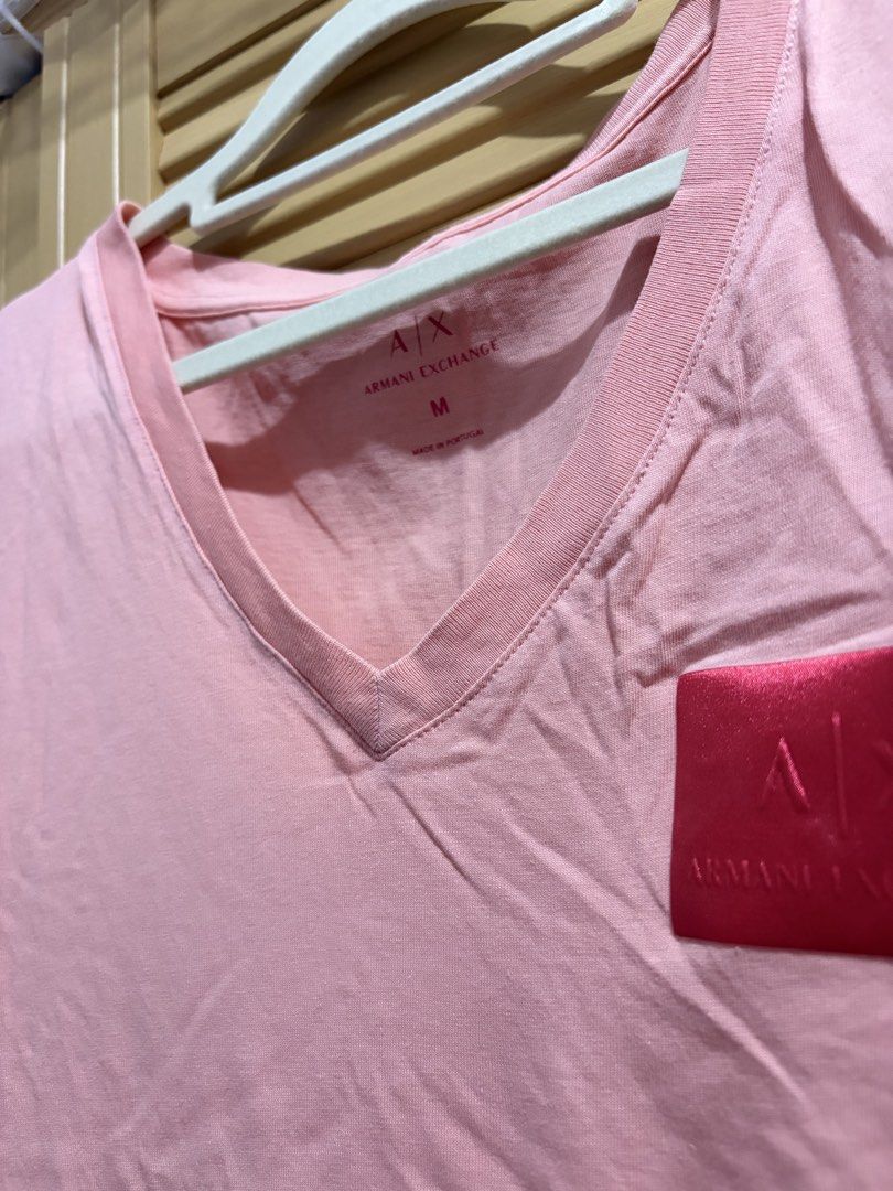 Armani Exchange Vneck Shirt (Category: Shirts) located in Tayug. Submitted by deklutter_ (Listing ID 1459023182, Image 2). Description: Unused (ayaw sa vneck) Legit brand Medium on tag 100% cotton ‼️FINAL PRICE (prev selling for 450).