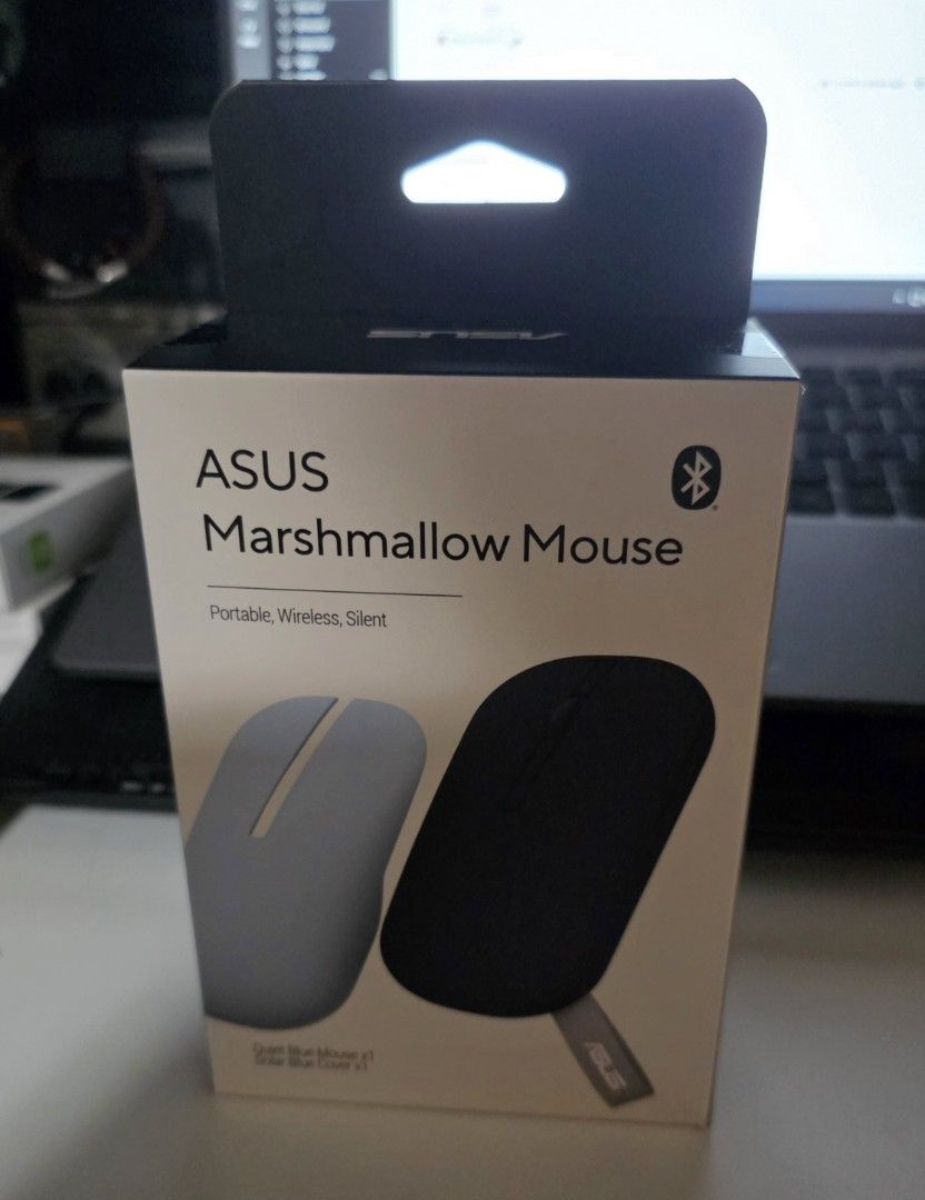ASUS Marshmallow Mouse MD100 (Brand New) (Category: Mouse & Mousepads) located in Mandaluyong City. Submitted by ae.niceguy (Listing ID 1458920902, Image 1). Description: For Sale Brand New Asus Marshmallow Wireless Mouse Model MD100 SRP: ₱2,300 Selling: ₱1,500 Replaceable top cover (Blue) - ASUS Marshmallow Mouse MD100 - Portable and wireless design - Silent clicks for distraction-free use - Bluetooth connectivity - Includes a convenient carryin