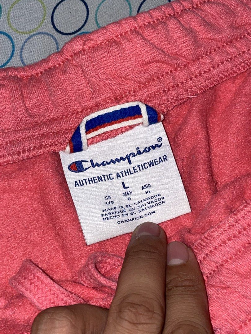 Authentic Champion Athletic-wear (Category: Shorts) located in Las Pinas. Submitted by rdcthriftedshop (Listing ID 1458920360, Image 3). Description: 📦 Champion Sweat Short Size Large on tag Waistline: 34 up to 42 Length: 19 Color rate: 10/10 Condition: Good As New Condition No Issue.