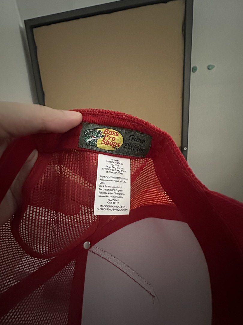 Bass Pro Shop - Red Trucker Hat (Category: Caps & Hats) located in Makati City. Submitted by pastlane (Listing ID 1458930580, Image 3). Description: Bought from Canada Fixed price Can be lessen if you'll buy another item.