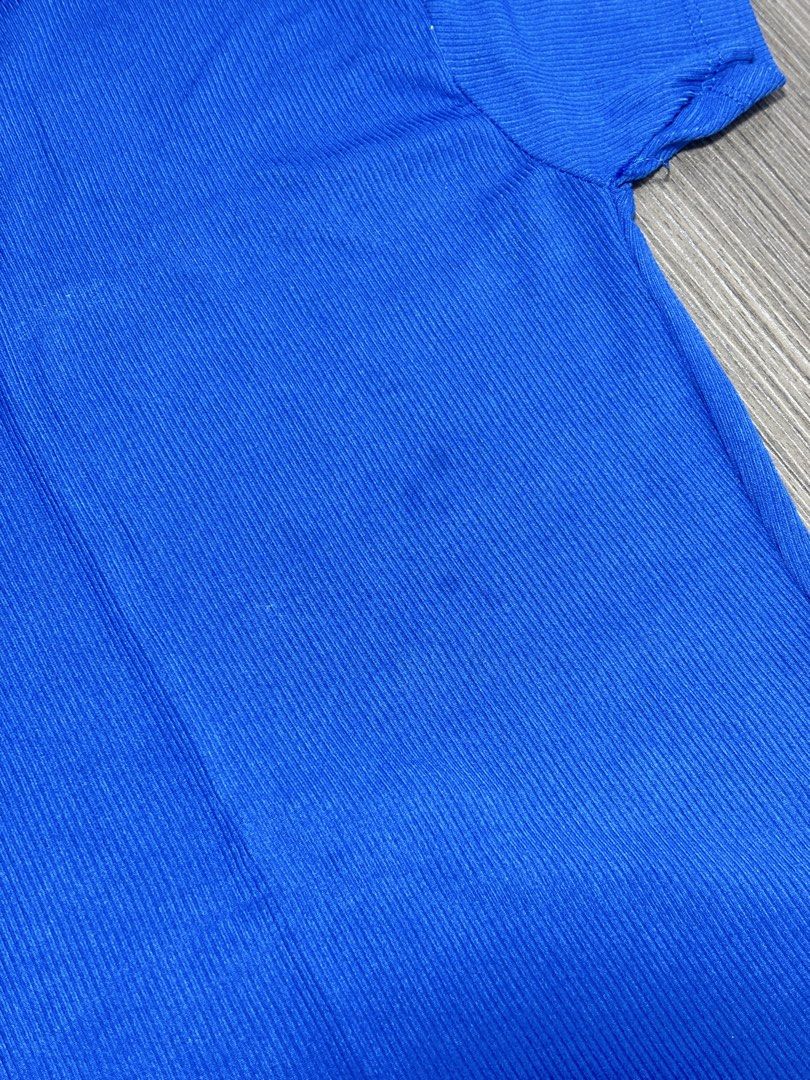 Blue Ribbed T-shirt (Category: Shirts) located in Manila. Submitted by misapreloved (Listing ID 1458978513, Image 2). Description: Has a small stain.