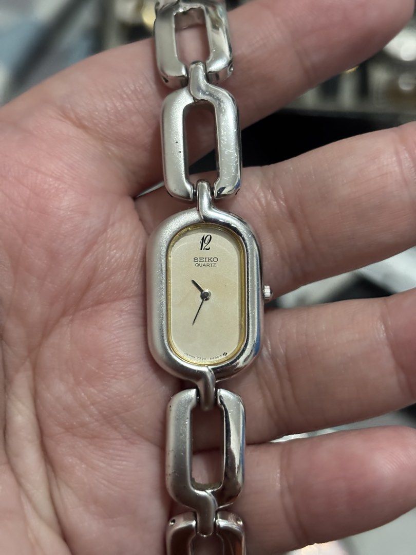 Bracelet Watch (Category: Women's Watches) located in Cainta. Submitted by timelesswatchbycla3.0 (Listing ID 1459031585, Image 2). Description: (SOLD)Seiko Oval Bracelet Watch 17x22mm Patina on dial Sign of use Oxidation sa back bracelet Up to 6 inch wrist size As is 1800 Noevier Lady Susan Blue Dial 17x28mm Sign of use Hairline sa glass Up to 7 inch wrist size As is 1500 fixed J-Axis Pink Dial 28mm Faded Rose Tone Up to 7 inch wrist size Clear g