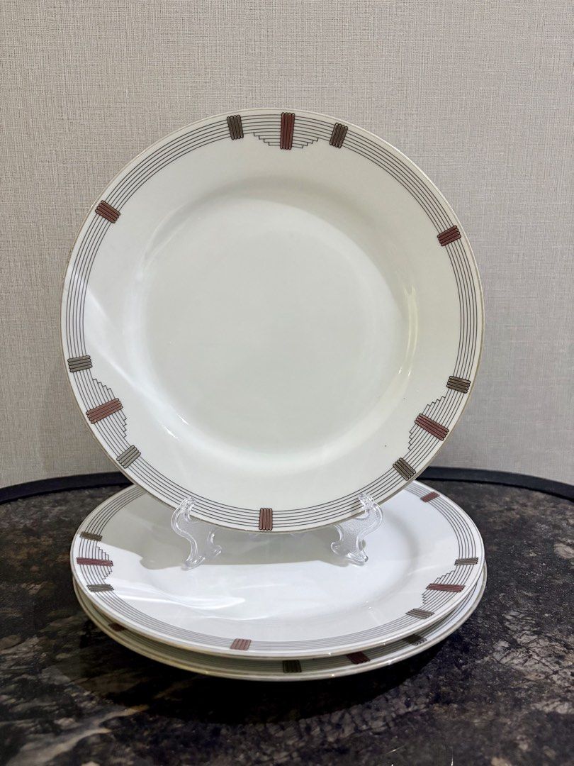 Christian Dior Godron Dinner Plate (Category: Dinnerware & Cutlery) located in Manila. Submitted by foundhouseph (Listing ID 1459056656, Image 1). Description: -Christian Dior Godron Dinner Plates -Price: 400php per plate. 1,100php for take all -Quantity: 3pcs. -Condition: complete gold loss -Dimensions: 12.5 inches - Elegant geometric pattern - Crafted in France, part of the 'Art de la Table' collection - Ideal for display or adding to your exis