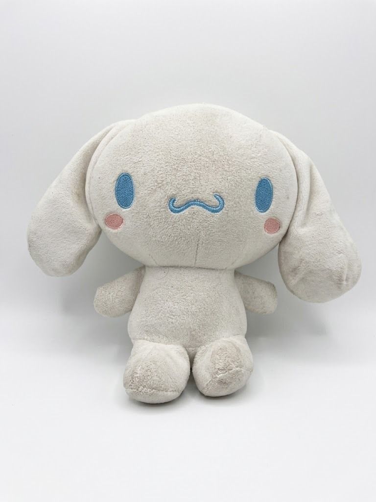 Cinnamoroll (Category: Plushies & Soft Toys) located in Pasig City. Submitted by declutter.cay (Listing ID 1459046421, Image 1). Description: - Adorable white bunny plush - Incredibly soft and cuddly - Features charming embroidered blue eyes and pink cheeks - Ideal for fans of cute characters - Perfect for display or playtime -eikoh tag -needs wash.