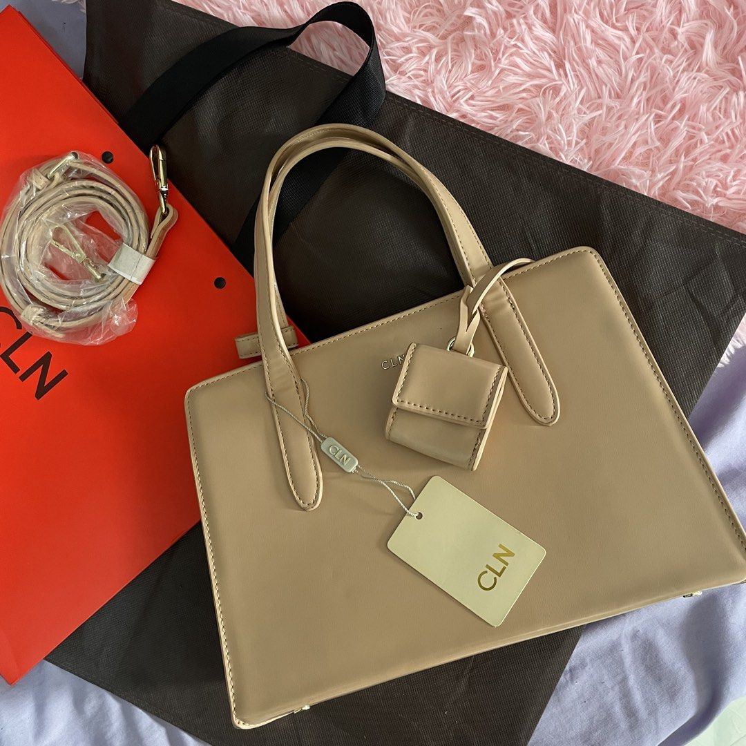 CLN Beige Structured Top Handle Bag with Pouch (Category: Luxury Bags & Wallets) located in Manila. Submitted by watchap.ketchup (Listing ID 1458967867, Image 1). Description: - Brand: CLN - Color: Beige - Style: Structured top handle bag - Features: Detachable crossbody strap, matching pouch, multiple interior compartments - Condition: Brand new with original tags attached - Reason for selling: Never used Inclusion: Bag Cover Paper Bag from the 