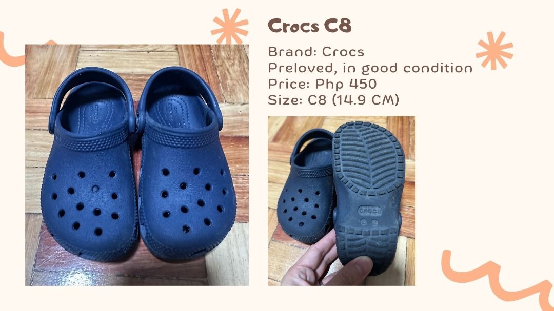 Crocs sandals (Category: Babies & Kids Fashion) located in Quezon City. Submitted by fierceflower_40d2c8 (Listing ID 1458893615, Image 2). Description: Preloved CROCS sandals for boys Php 450/sandal.