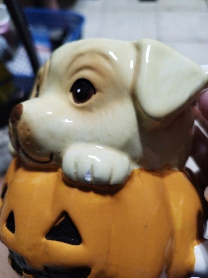Cute Dog Pumpkin Halloween Mug (Category: Coffee & Tea Tableware) located in Manila. Submitted by silverwhale_cafa21 (Listing ID 1458896620, Image 2). Description: - Adorable dog face on a jack-o'-lantern mug - Perfect for Halloween or any dog lover - Dishwasher and microwave safe - Ideal for your morning coffee -Big mug ❤️super cutesie🤩🤩.