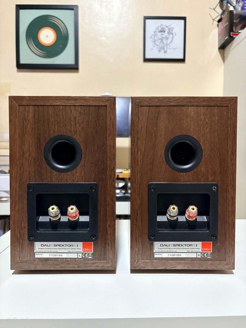 DALI Spektor 1 Bookshelf Speakers (Pair) (Category: Soundbars, Speakers & Amplifiers) located in Pasig City. Submitted by swooshph (Listing ID 1459040373, Image 2). Description: - DALI Spektor 1 bookshelf speakers - Beautiful wood grain finish - MINT, Excellent working condition - Original grilles are included 11.500 pesos for sale only. rfs: upgrade.
