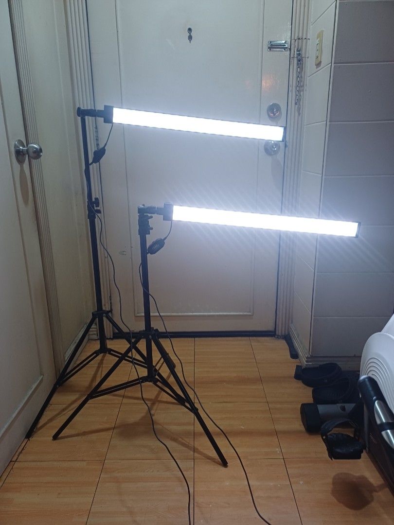 DEEP Professional LED Light Sticks DP-6030s with Power Adapters Stands (Category: Lighting & Studio Equipment) located in Mandaluyong City. Submitted by vefj888 (Listing ID 1454210331, Image 1). Description: Pair of DEEP Professional DP-6030S LED light with adjustable brightness. With autovolt power adapters, adjustable height stands. Great for photography or videography setups. Ready for use..