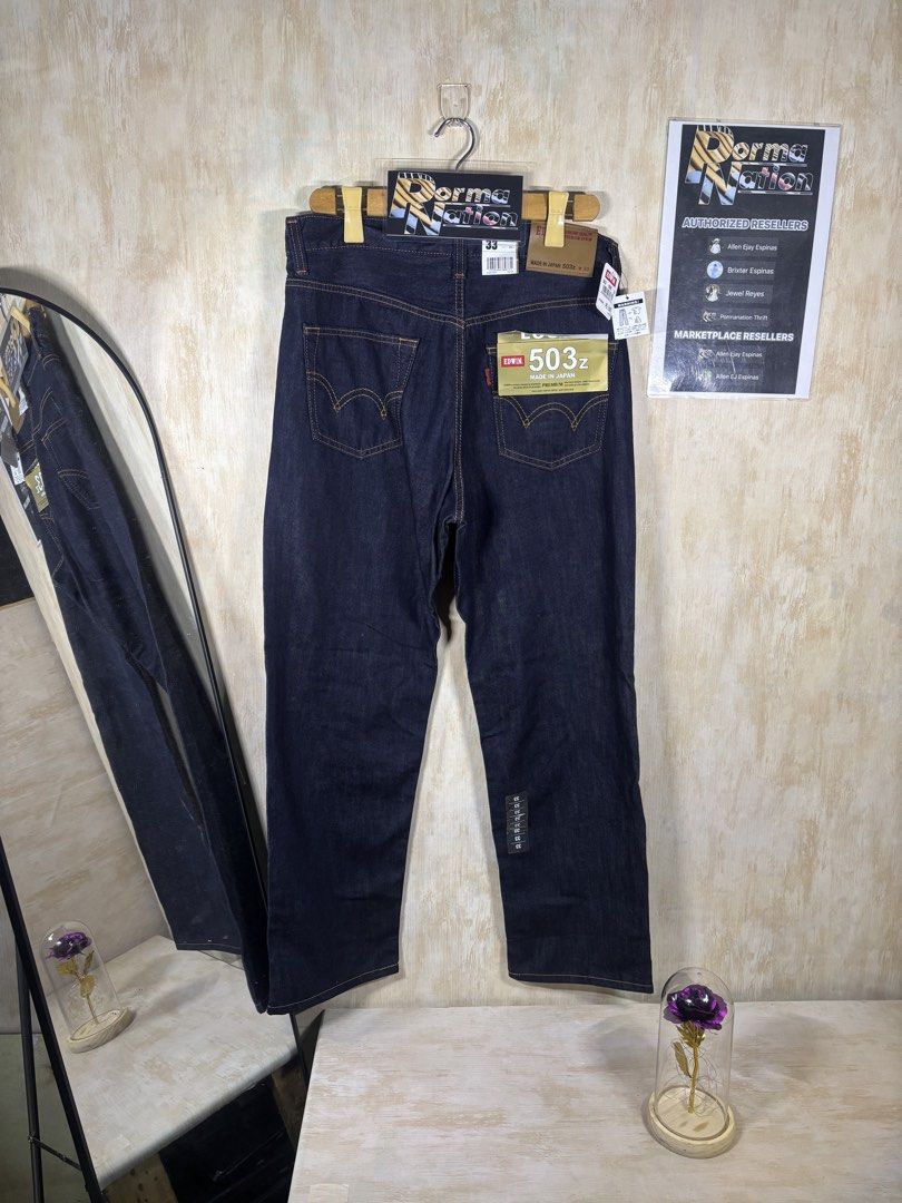 EDWIN DENIM PANTS MADE IN JAPAN (Category: Jeans) located in Cabuyao City. Submitted by pormanation-thrift-store (Listing ID 1459049090, Image 1). Description: EDWIN DENIM PANTS MADE IN JAPAN Condition: NEW WITH TAGS Color rate: 10/10 Size: 33 Dimes: 34”Wx41”L Issue: NONE‼️ Price: 1800.