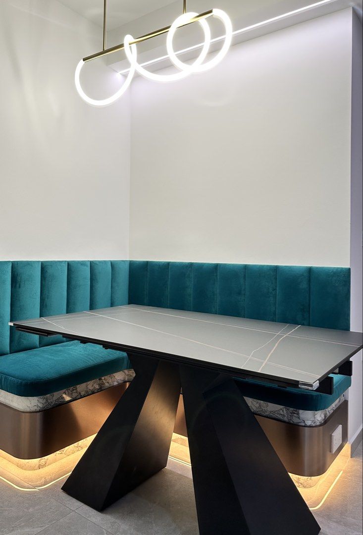Extendable dining table (Category: Tables & Sets) located in Singapore. Submitted by thechelweytoys (Listing ID 1458917965, Image 1). Description: Table Material: Sintered Stone Table size: 130cm x 80cm x 75cm Extended size: 180cm x 80cm x 75cm Able to collect this week! Dm if you need :) .