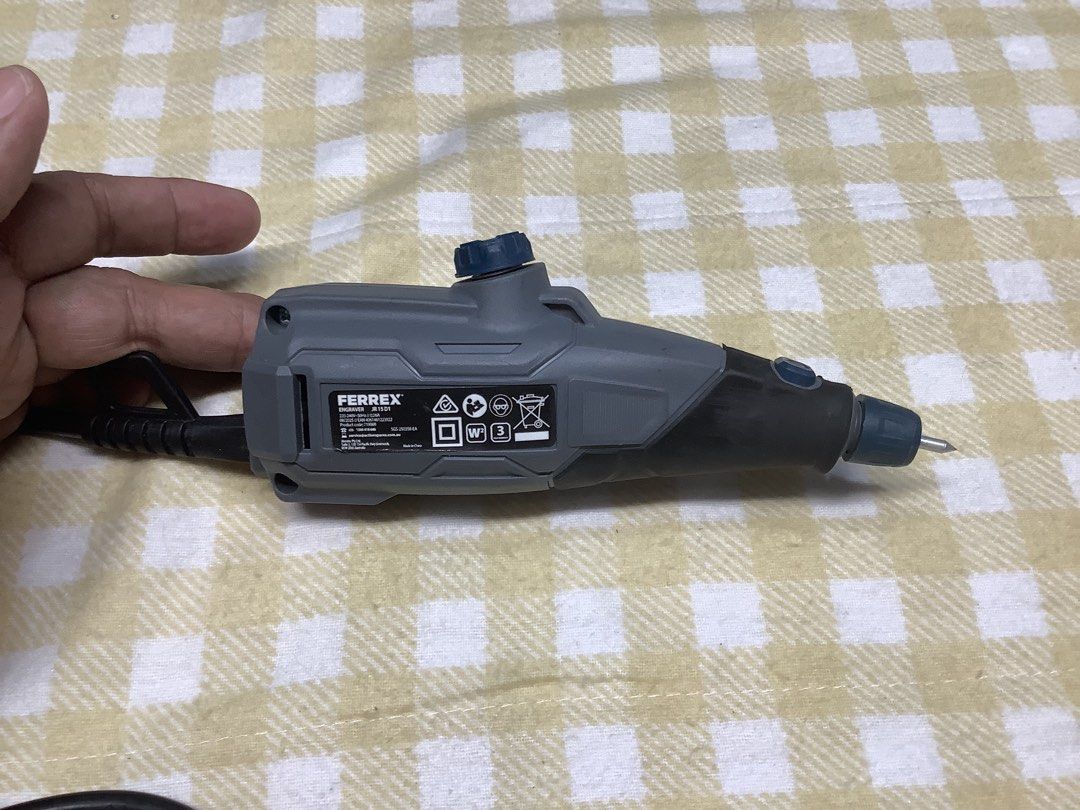 Ferrex Engraver JR115DT Rotary Tool (Category: Construction Tools & Equipment) located in Paranaque City. Submitted by seb_trading (Listing ID 1458892830, Image 2). Description: Designed for detailing and etching on surfaces such as metal, glass, wood and plastic, for decorative or marking applications. - for labelling your bike, computer desktop, toys, watch, records, amplifier, speakers, microphones, gadgets etc. - Ferrex Engraver Tool - Model: