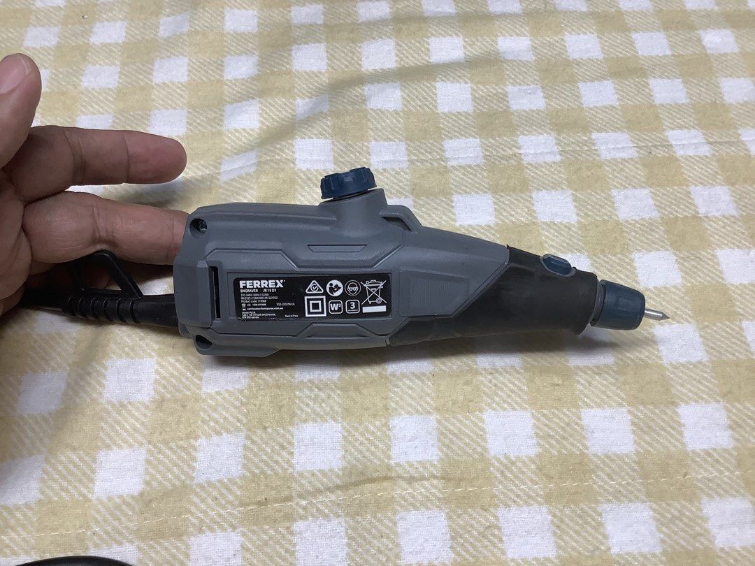 Ferrex Engraver JR115DT Rotary Tool (Category: Construction Tools & Equipment) located in Paranaque City. Submitted by seb_trading (Listing ID 1458892830, Image 3). Description: Designed for detailing and etching on surfaces such as metal, glass, wood and plastic, for decorative or marking applications. - for labelling your bike, computer desktop, toys, watch, records, amplifier, speakers, microphones, gadgets etc. - Ferrex Engraver Tool - Model: