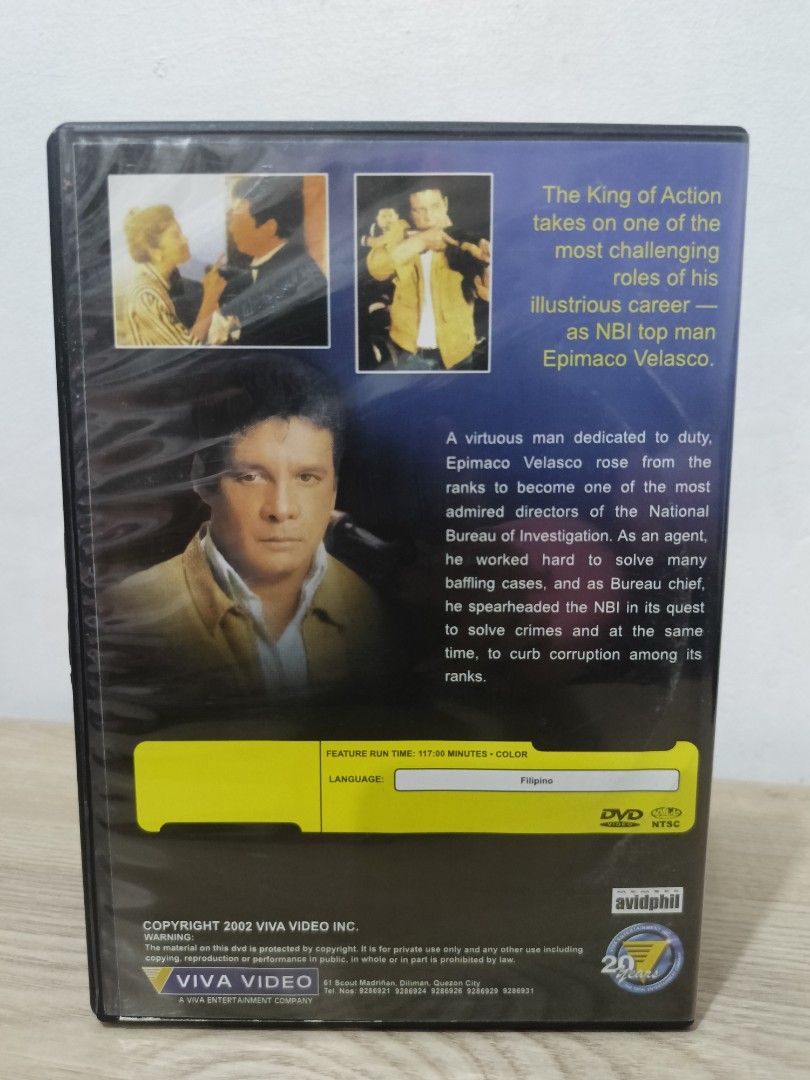FPJ - Epimaco Velasco DVD (Category: CDs & DVDs) located in Cavite. Submitted by bodega_ni_kiks11 (Listing ID 1458942545, Image 2). Description: 🎬 FPJ (Fernando Poe Jr.) Original DVD Movies Collection ✅ Almost Brand New Condition ✅ Discs are Very Clean and Well-Preserved ✅ Complete with Original Cases and Inserts/Manuals (where applicable) ✅ Perfect for Collectors and FPJ Fans A rare chance to own classic FPJ films in excellent condition. All it