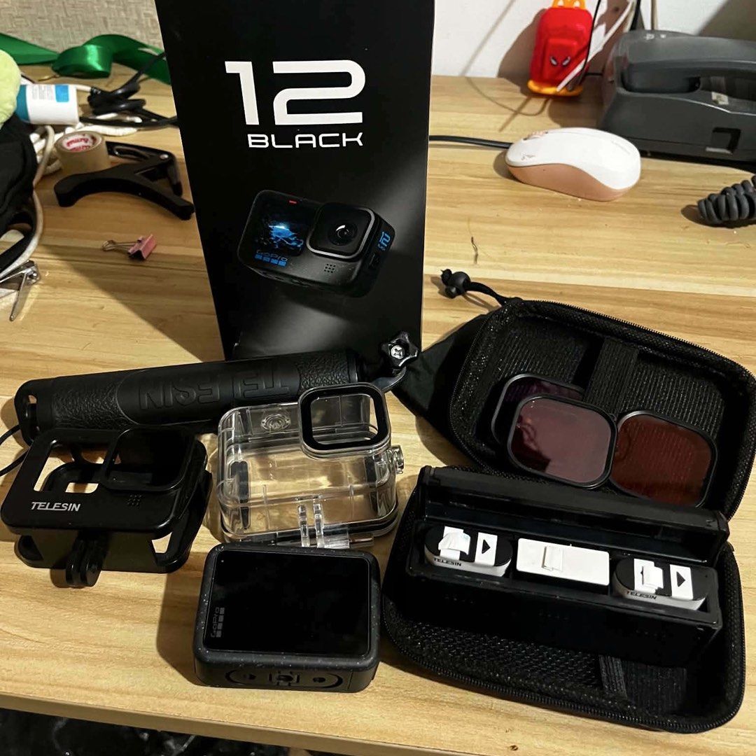 Go Pro Hero 12 (Category: Cameras) located in Santa Rosa. Submitted by bats_ (Listing ID 1459039674, Image 2). Description: Accessories - Original box included - 3 battery - Battery case charger - Waterproof case - Open case - Lens cover 3 colors with bag case - Floating handle mount No any hidden issues RFS: Need Funds Loc: Santa Rosa Laguna.