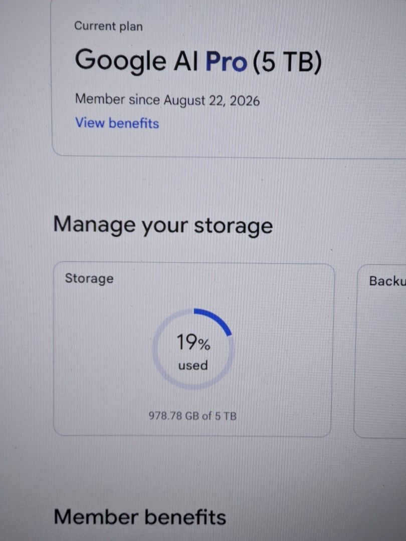 GOOGLE ONE/AI PRO KAHATI (Category: Office & Business Technology) located in Baguio. Submitted by nousph (Listing ID 1458992247, Image 1). Description: im looking for someone who wants to be part of my google one family plan with 5tb of storage. im planning on using 3 tb personally so i have 2tb extra. it could be temporary or long term. 30 days: 200 pesos = 1tb 400 = 2tb availability (ill update if someone is currently in the plan): -.