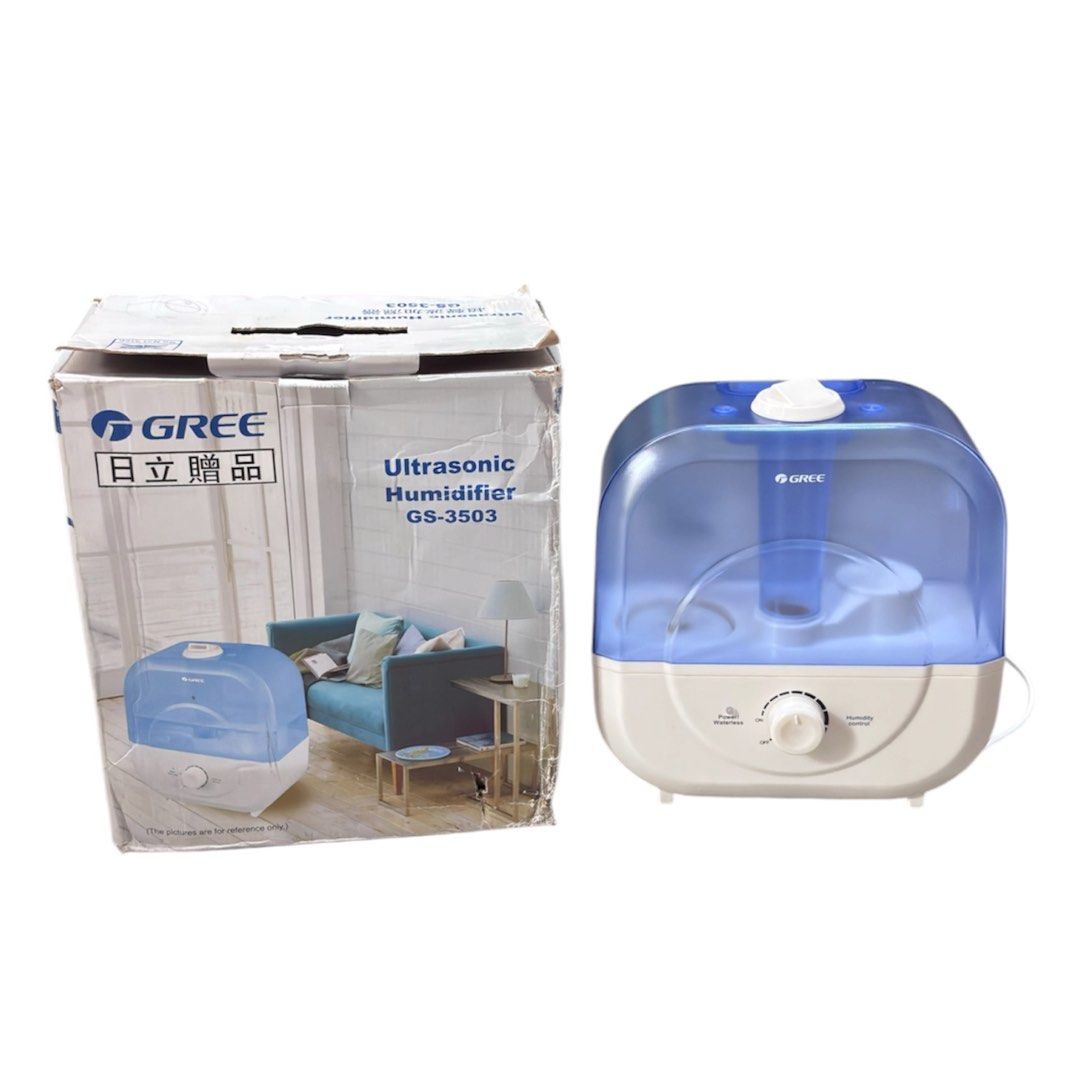 Gree Ultrasonic Humidifier 3L (Category: Air Purifiers & Dehumidifiers) located in Paranaque City. Submitted by dalle_closet (Listing ID 1458913460, Image 1). Description: slightly used pa ito Capacity & Coverage: 3-liter water tank suited for spaces up to 25 m². Power: 23 Watts Technology: Ultrasonic cool mist generation with 4 adjustable mist settings.