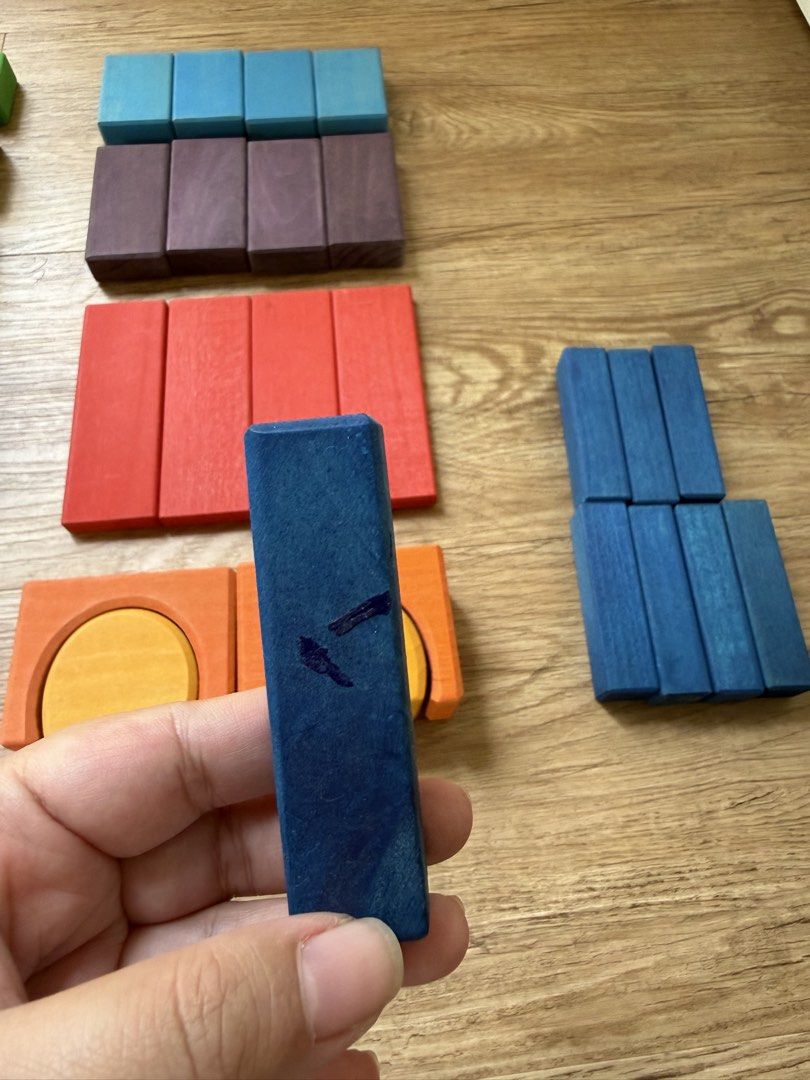 Grimm’s 60 Coloured Geo Blocks (Category: Lego & Building Sets) located in Antipolo. Submitted by maricarbs (Listing ID 1458933250, Image 2). Description: Please see pics for flaws. The rest of the blocks are in almost new condition..