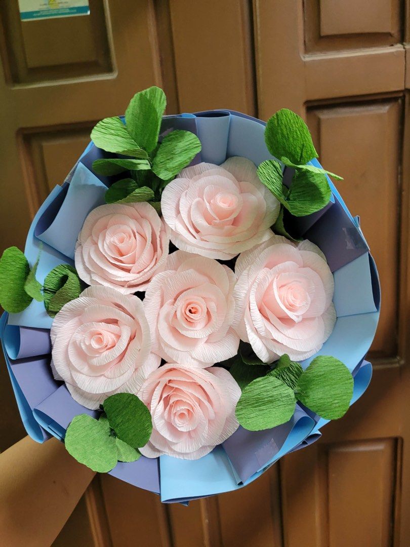 Handmade Paper Flower Bouquets - Custom Colors Available (Category: Flowers & Bouquets) located in Rodriguez. Submitted by krameel99 (Listing ID 1458948683, Image 3). Description: - Beautiful handmade paper flower bouquets - Perfect for gifts, decorations, or special occasions - Available in various colors: red, pink, blue, and white roses - Each bouquet is carefully crafted with attention to detail - Makes a lovely and lasting gift - Custom colo