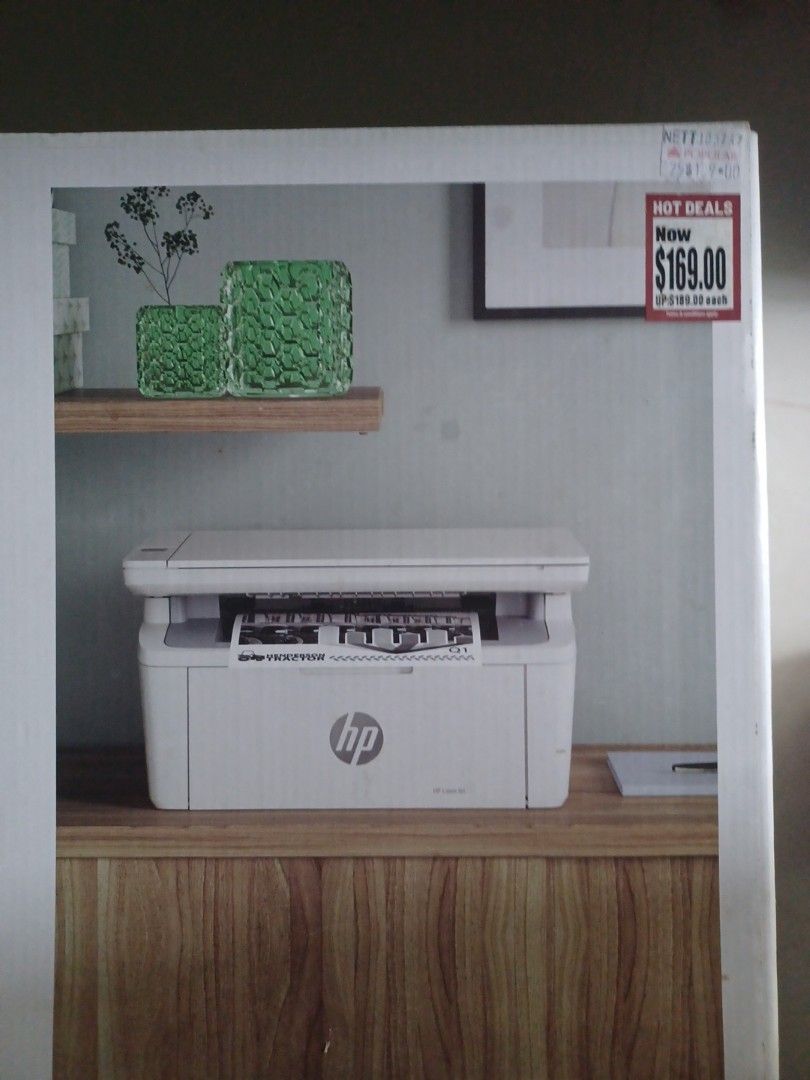 HP Printer (Category: Printers, Scanners & Copiers) located in Singapore. Submitted by mohli2023 (Listing ID 1458928632, Image 1). Description: - HP Printer - Colour: White - Black and White - Compact design - Ideal for home or office use - Wireless with Self-Reset to help stay connected - Price: $169.00.