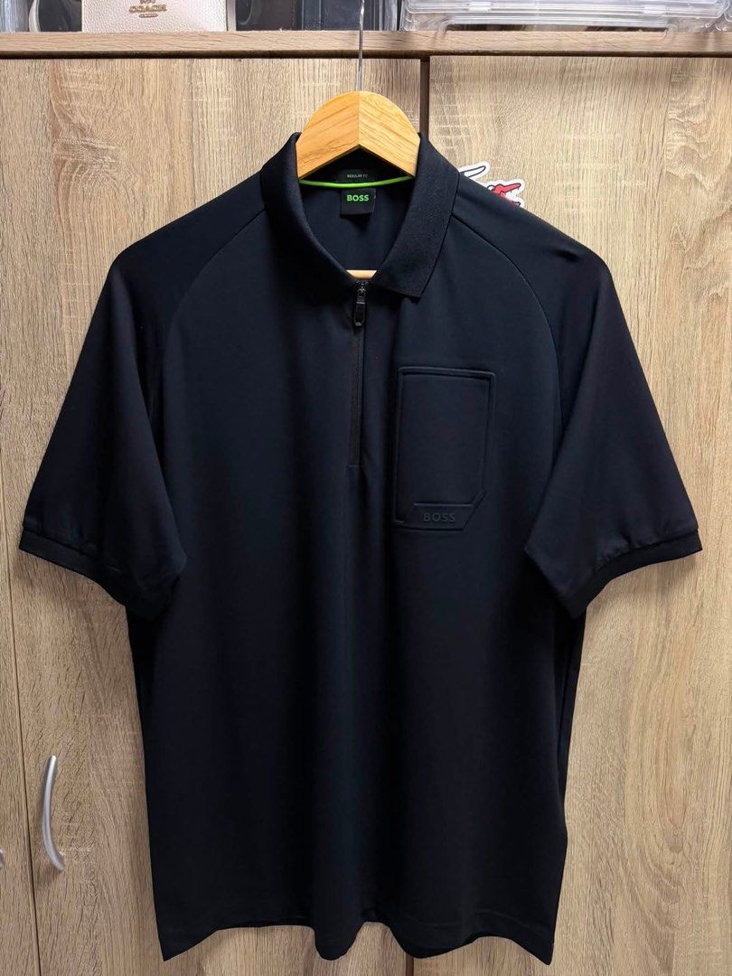 Hugo Boss Half Zip Polo Shirt (Category: Tshirts & Polo Shirts ) located in Cavite. Submitted by PRIVATE.Selection (Listing ID 1458948537, Image 2). Description: Hugo Boss Half Zip Polo Shirt Size M W- 20.5 L- 27 Brand New Condition 2,700.