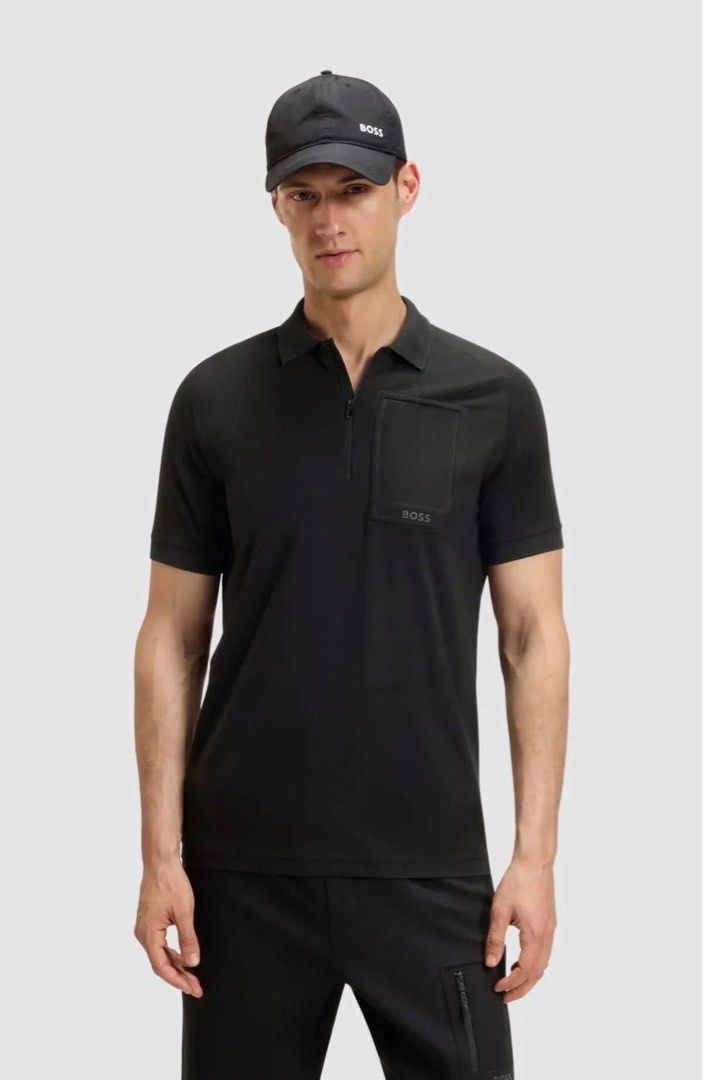 Hugo Boss Half Zip Polo Shirt (Category: Tshirts & Polo Shirts ) located in Cavite. Submitted by PRIVATE.Selection (Listing ID 1458948537, Image 1). Description: Hugo Boss Half Zip Polo Shirt Size M W- 20.5 L- 27 Brand New Condition 2,700.