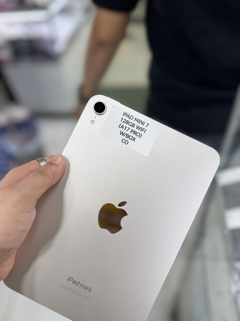 Ipad MINI 7 128GB 97BH no issues wifi only (Category: iPad) located in San Juan City. Submitted by najihahtelecomshop2018 (Listing ID 1459015290, Image 3). Description: Legit Store | Original unit FOR SALE | TRADE / SWAP ▫️INSTALLMENT thru: 🔸Credit Card (straight / installment) 🔸Ggives / Gcredit + 6% interest 🔸Spay Later + 6% interest (RFS: Buy and Sell any kinds of Gadgets) Description: iPhone 15 Pro Ipad MINI 7 128GB Wifi only No hidden Issu