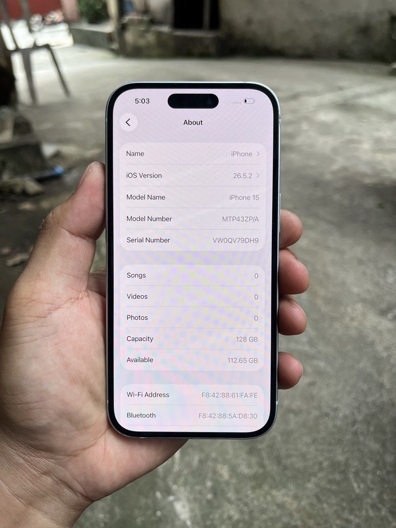 IPHONE 15 BLUE 128GB 87BH (Category: iPhone 15 Series) located in Rizal. Submitted by russel25 (Listing ID 1459021493, Image 2). Description: IPHONE 15 BLUE 128GB 87BH 831CC NTC APPROVE LOCAL VARIANT FACTORY UNLOCK UNIT CASE ONLY ISSUE: DENTS, SCRATCHES SA SCREEN, PAINT CHIPS (PM SA PHOTOS) ANTIPOLO LOC CAN DO MEET UPS.