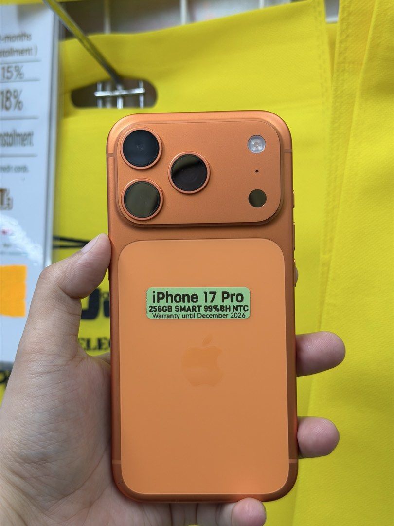Iphone 17 Pro 256GB smartlocked no issues Under warranty NTC (Category: iPhone 17 Series) located in San Juan City. Submitted by najihahtelecomshop2018 (Listing ID 1459020873, Image 2). Description: Legit Store | Original unit FOR SALE | TRADE / SWAP ▫️INSTALLMENT thru: 🔸Credit Card (straight / installment) 🔸Ggives / Gcredit + 6% interest 🔸Spay Later + 6% interest (RFS: Buy and Sell any kinds of Gadgets) Description: iPhone 17 Pro 256GB ( othe