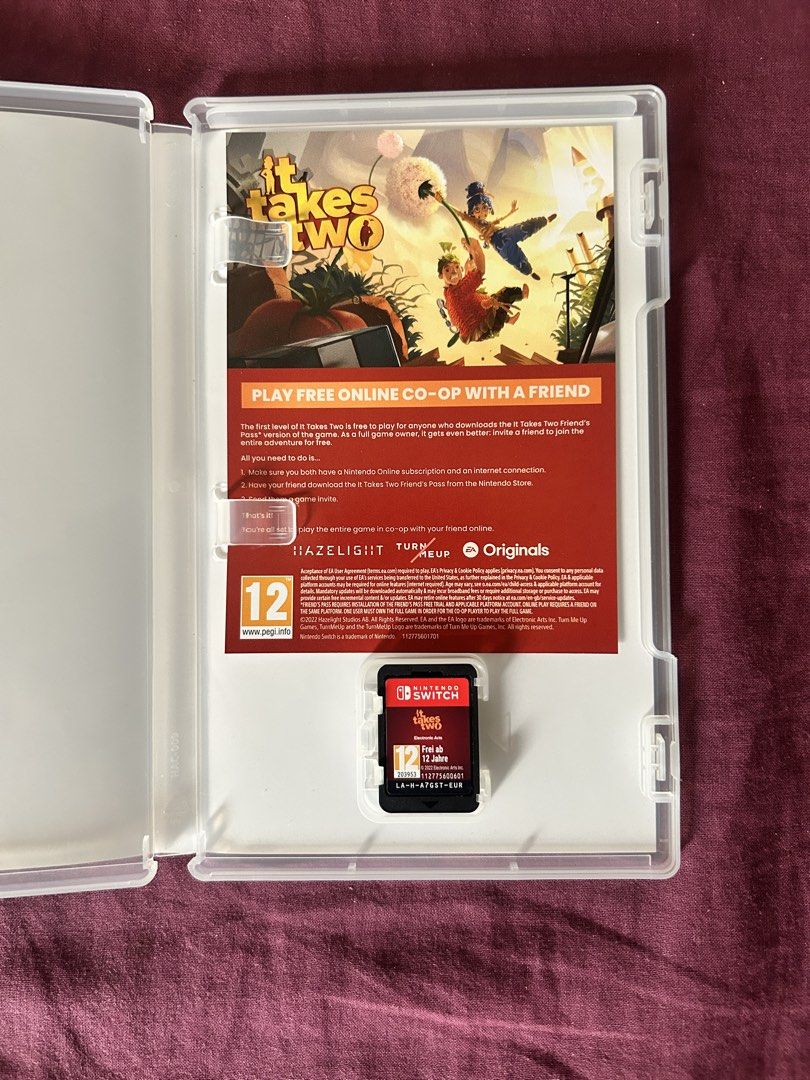 It Takes Two - Nintendo Switch and Switch 2 (Category: Nintendo) located in Quezon City. Submitted by nixd. (Listing ID 1458904854, Image 2). Description: It Takes Two Compatible with: Nintendo Switch Nintendo Switch Lite Nintendo Switch 2 RFS: Finished game Meet up Locations: Quezon City, Makati City, MOA area, and Batangas City.