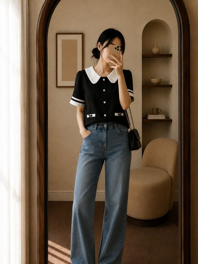 Korean Top (Category: Blouses) located in Baguio. Submitted by zakeeyaclo (Listing ID 1458952990, Image 2). Description: S-M ₱150.