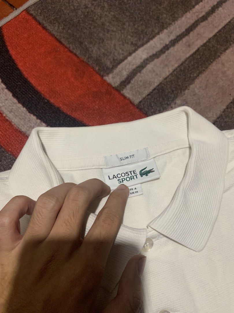 Lacoste (Category: Tshirts & Polo Shirts ) located in Butuan. Submitted by rcycl (Listing ID 1459029997, Image 3). Description: Lacoste sports ( AUTHENTIC ) cottob:waffle knit issue:none condition:9.5/19 DIMES:20.5/27 SIZE 4 MEDIUM direct message for the price.
