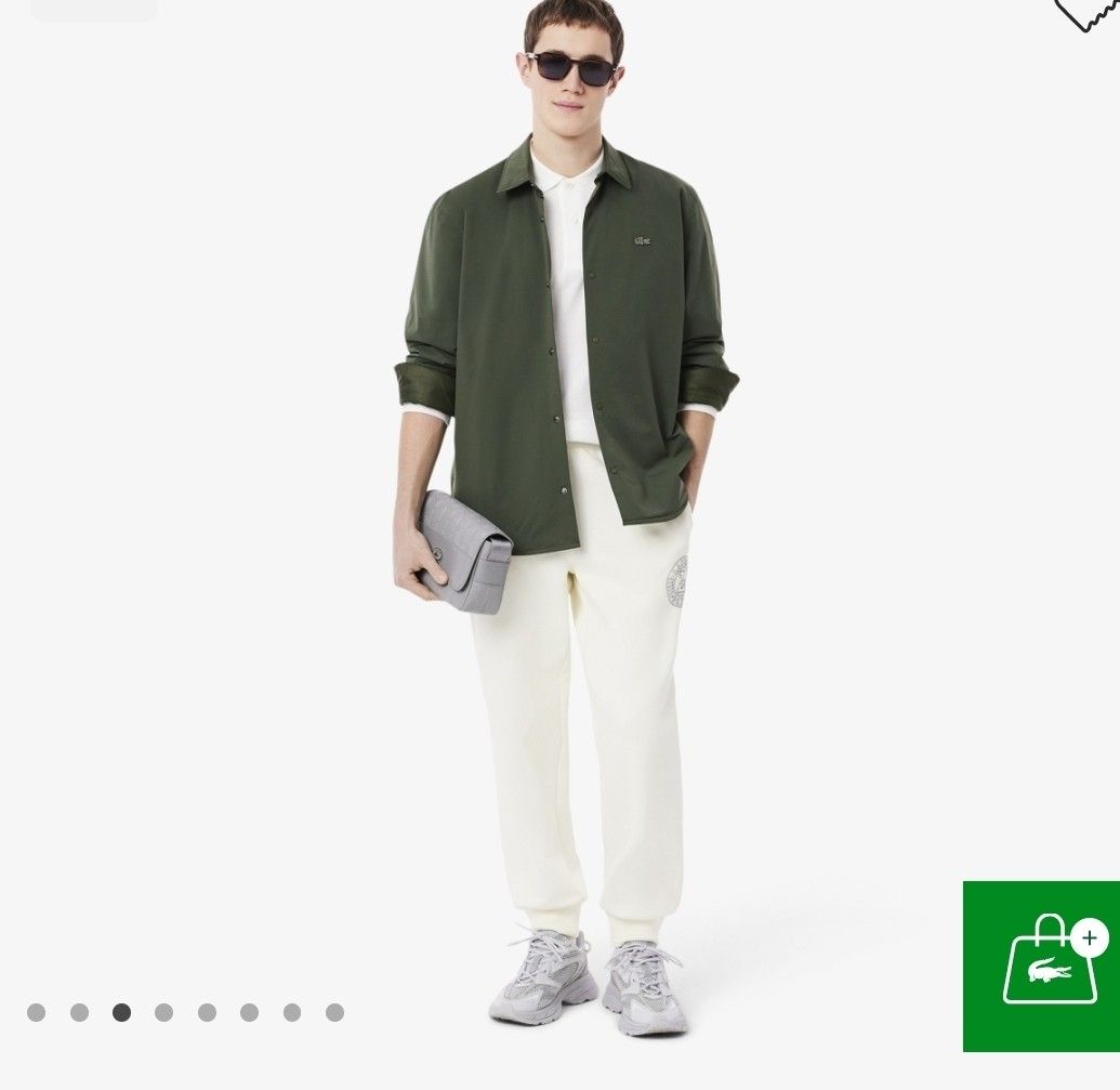 Lacoste Quilted Water-Repellent Overshirt (Category: Coats, Jackets and Outerwear) located in Quezon City. Submitted by jake_labro (Listing ID 1458987724, Image 2). Description: Quilted Water-Repellent Overshirt - Classic green Lacoste jacket - Iconic crocodile logo on chest - Button-up front with collared neckline - Quilted lining for added warmth - Two convenient front pockets - Ideal for layering over outfits -Sizing: runs big RFS: too big for