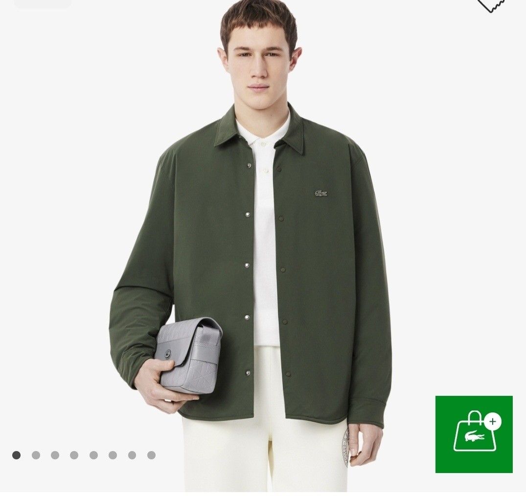 Lacoste Quilted Water-Repellent Overshirt (Category: Coats, Jackets and Outerwear) located in Quezon City. Submitted by jake_labro (Listing ID 1458987724, Image 1). Description: Quilted Water-Repellent Overshirt - Classic green Lacoste jacket - Iconic crocodile logo on chest - Button-up front with collared neckline - Quilted lining for added warmth - Two convenient front pockets - Ideal for layering over outfits -Sizing: runs big RFS: too big for