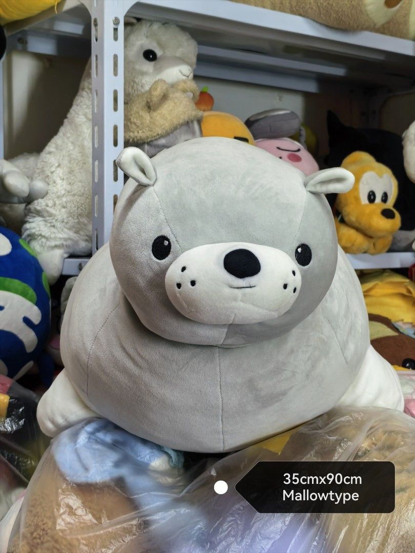 Large Grey Seal Plush Toy 90cm Mallowtype (Category: Plushies & Soft Toys) located in Paranaque City. Submitted by furugiyafinds (Listing ID 1458896101, Image 2). Description: - Super soft and squishy grey seal plush toy - Approximately 90cm long - Mallowtype filling for ultimate cuddliness - Ideal for hugging or as a comfy pillow - Adorable and huggable design.