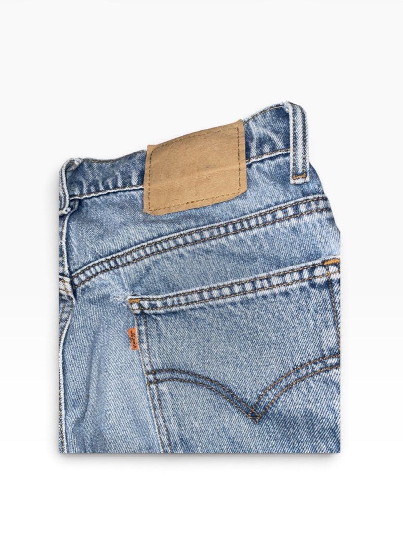 Levi's 501 Jeans - Light Wash Flare (Category: Jeans) located in Angeles City. Submitted by kielsthrift (Listing ID 1459088198, Image 3). Description: This is a Size 30 with a Length 42.5 and 8.5 leg opening. View the closer picture for the actual jeans color. - Classic Levi's 501 jeans - Light wash denim - Flare leg opening - Button fly closure - Two back pockets with signature stitching - Blank leather patch on back - Essential wardrobe staple.