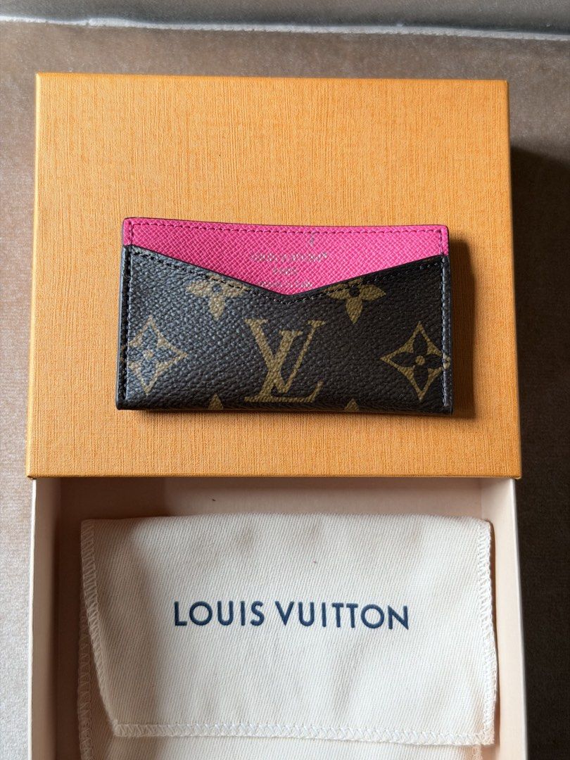 Louis Vuitton Monogram Card Holder (Category: Luxury Bags & Wallets) located in Manila. Submitted by petitecherieee (Listing ID 1458963720, Image 3). Description: Bought in LV Greenbelt, Makati Pink - interior Visible Usage Marks and Small Creases Comes with original box/dustbag *I do not sell fakes/replicas* #louisvuitton #designersmallgoods.