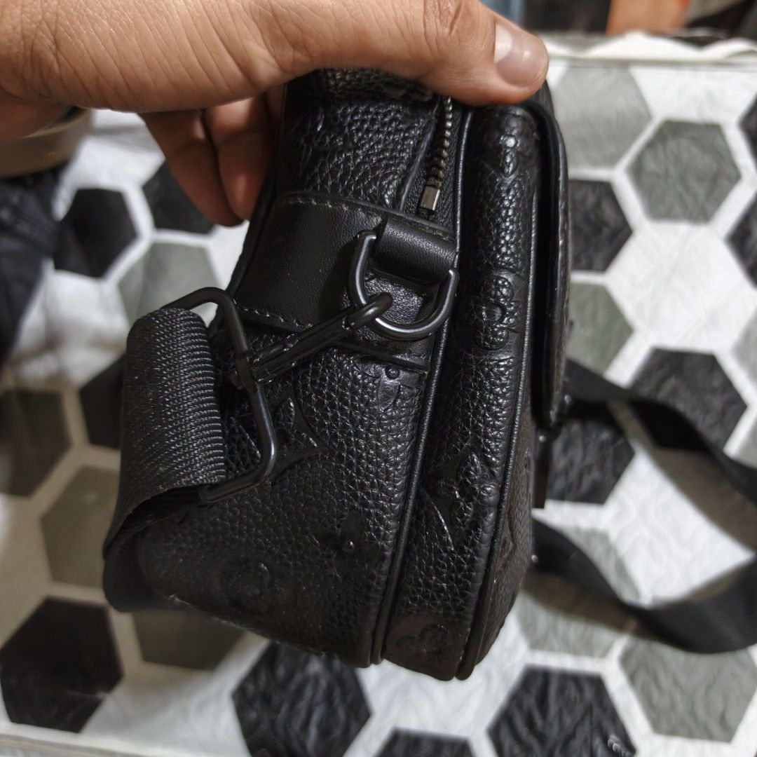 Louis Vuitton Monogram Embossed Black Crossbody Bag (Category: Luxury Bags & Wallets) located in Manila. Submitted by narju1234 (Listing ID 1459018431, Image 2). Description: - Authentic Louis Vuitton crossbody bag - Iconic monogram pattern embossed all over - Front flap with metal clasp closure - Adjustable shoulder strap - Interior Louis Vuitton Paris label - Ideal for everyday use.