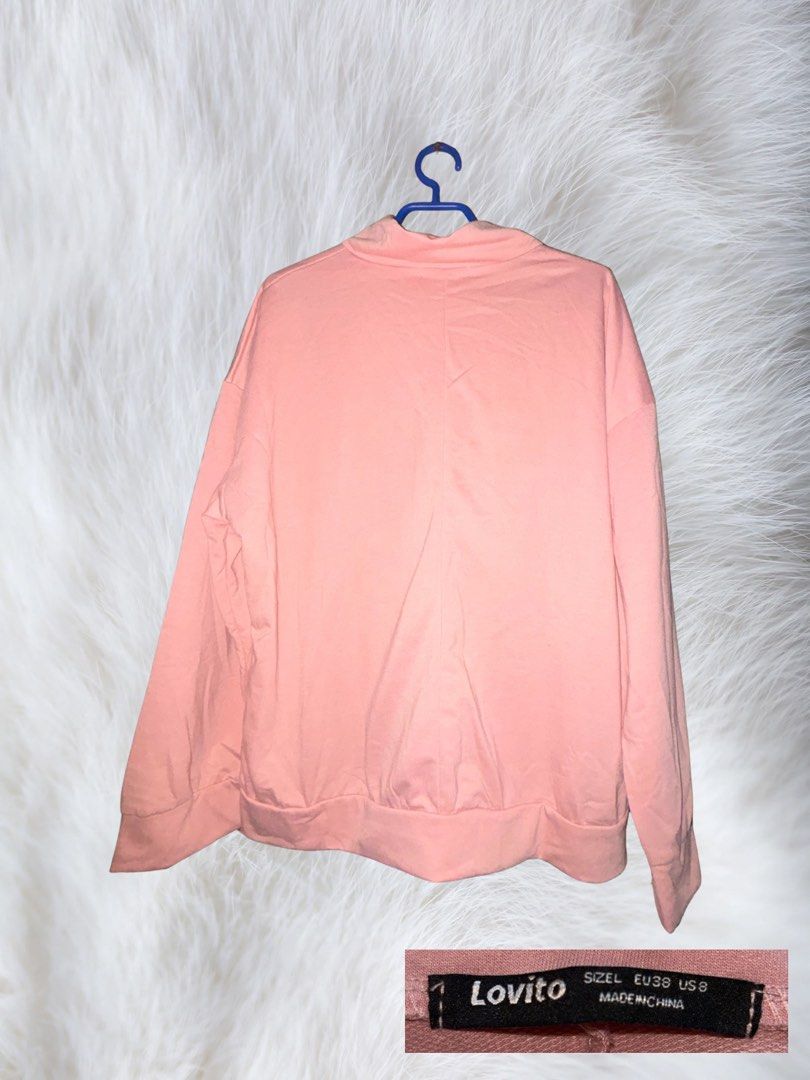 Lovito Pink Half Zip Sweatshirt (Category: Coats, Jackets and Outerwear) located in Manila. Submitted by jajannmyeon (Listing ID 1459050206, Image 2). Description: Bought the item from Lovito originally for 450+ with vouchers. Too big for me but I wasn’t able to return it on time. Price can be negotiated..