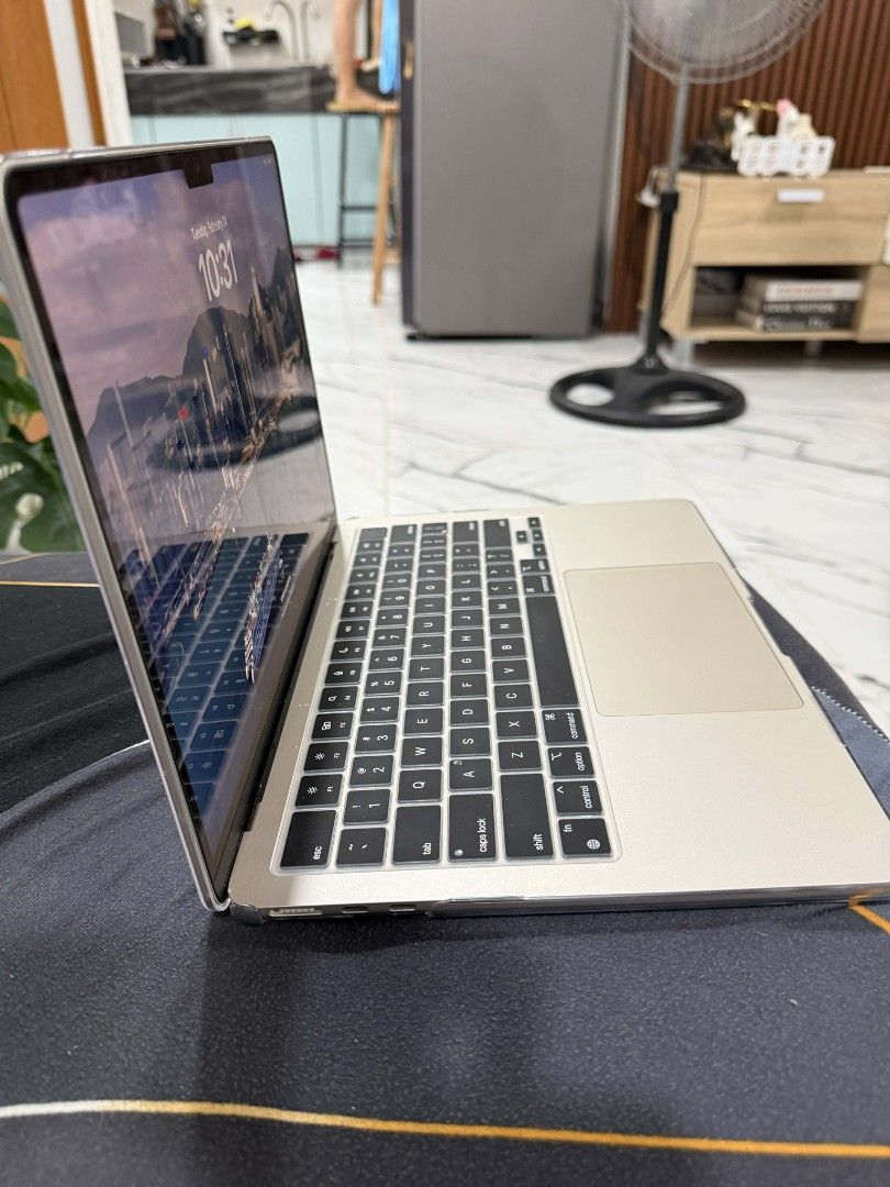 Macbook Air (Category: Laptops & Notebooks) located in Manila. Submitted by jefferlyn30 (Listing ID 1458961146, Image 2). Description: Selling a barely used, like-new [ MacBook Air Apple with M2 , 13 inches]. This laptop was purchased recently and has been strictly kept in pristine condition. It has no scratches have jelly case , no dents, and looks completely brand new. Battery health is excellent as it was rarely utilized. Reason for Selling: I