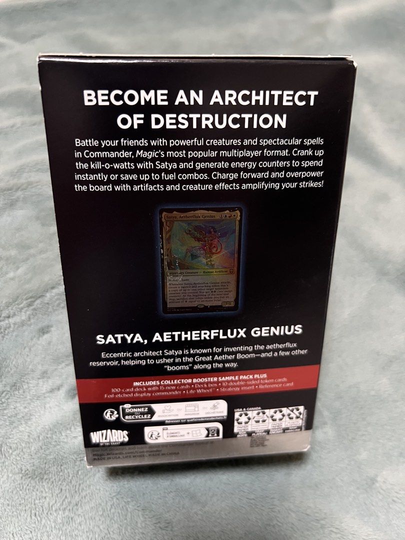 Magic The Gathering Modern Horizons III Creative Energy Commander Deck (Category: Card Packs) located in Muntinlupa City. Submitted by omeletterice11 (Listing ID 1458916779, Image 2). Description: - Modern Horizons III Creative Energy Commander Deck - Focuses on energy counters and powerful payoffs - Includes a Collector Booster Sample Pack - Comes with 2 legendary traditional foil cards - Features Satya, Aetherflux Genius - Perfect for Commander