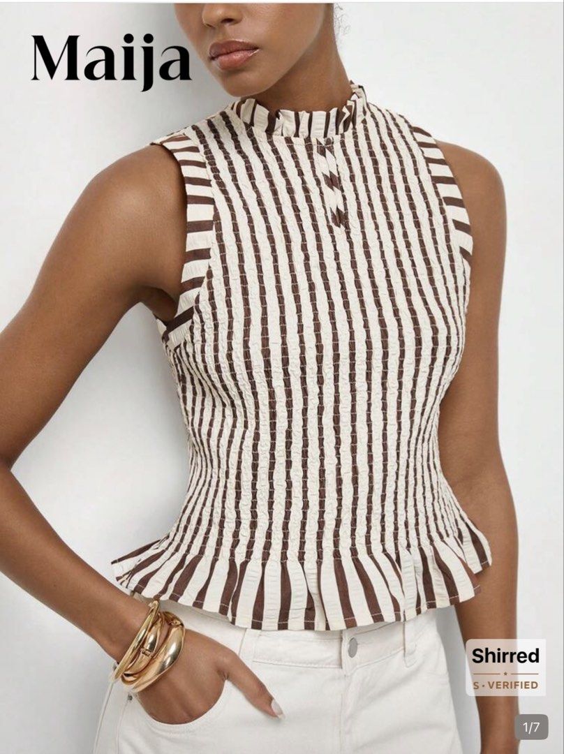 Maija Shirred Top (Category: Sleeveless) located in Quezon City. Submitted by matcharapp (Listing ID 1459049401, Image 1). Description: .