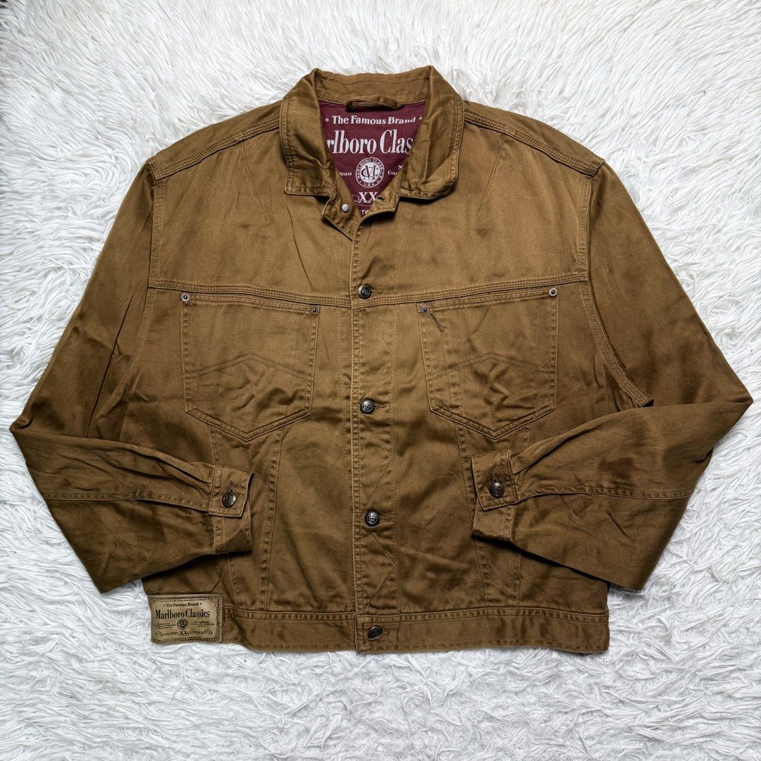 Marlboro classic (Category: Coats, Jackets and Outerwear) located in Baguio. Submitted by sellingtonshop (Listing ID 1458941751, Image 1). Description: q57. Marlboro Classic denim jacket Size: L Dimes: 26*26 Condition: good as new Issue: none Mine: 1280 Steal: 1480 Grab: 1680.