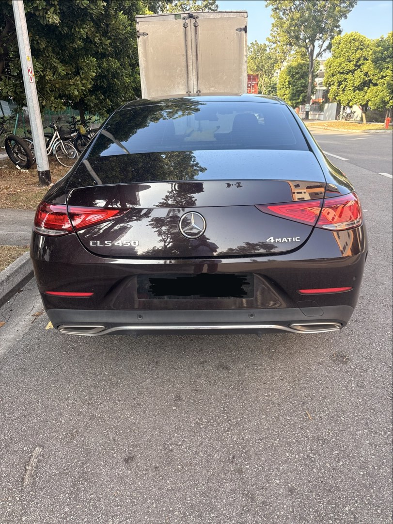 Mercedes-Benz AMG CLS-Class Mild Hybrid CLS 450 Auto (Category: Used Cars) located in Singapore. Submitted by robinhokk865 (Listing ID 1458941876, Image 2). Description: CLS450 listing Direct Owner here 😊 COE Till Sep 2029 Low Mileage Charming CLS 450 - 3L inline 6cyl w EQ boost for short burst 4MATIC All-Wheel Drive w 9G-TRONIC - Brand new 20’’ GLC AMG Coupé Rims (Mar26) - Pirelli P Zero staggered tires w huge rear width - Wear and tear paid - 
