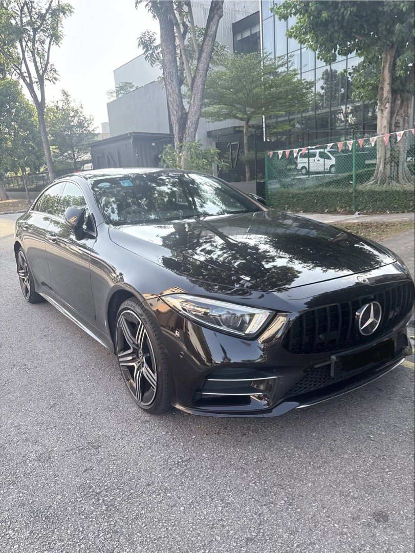 Mercedes-Benz AMG CLS-Class Mild Hybrid CLS 450 Auto (Category: Used Cars) located in Singapore. Submitted by robinhokk865 (Listing ID 1458941876, Image 1). Description: CLS450 listing Direct Owner here 😊 COE Till Sep 2029 Low Mileage Charming CLS 450 - 3L inline 6cyl w EQ boost for short burst 4MATIC All-Wheel Drive w 9G-TRONIC - Brand new 20’’ GLC AMG Coupé Rims (Mar26) - Pirelli P Zero staggered tires w huge rear width - Wear and tear paid - 