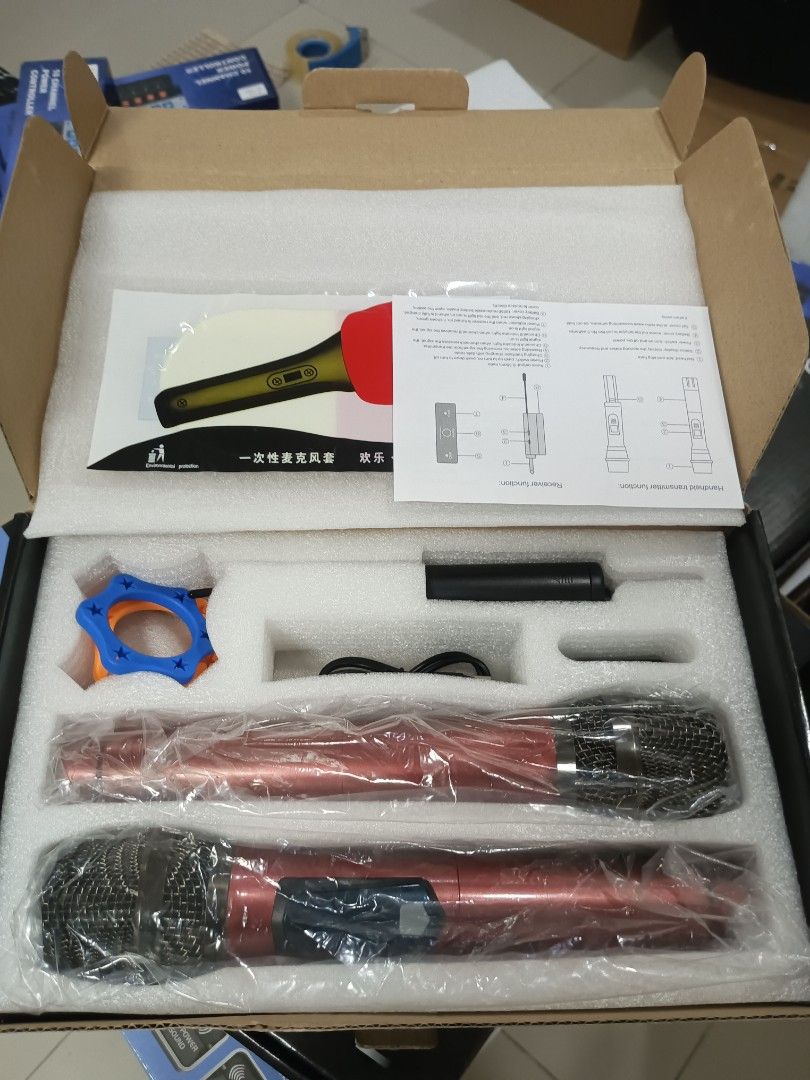 MICROPHONE WIRELESS (Category: Microphones) located in Manila. Submitted by samsudin2001 (Listing ID 1458918348, Image 2). Description: 🎤 WIRELESS MICROPHONE – 2 PCS SET Perfect para sa videoke, karaoke, events, parties, church, meetings, at home use! ✅ 2 Wireless Microphones ✅ Wireless Receiver ✅ Built-in Antenna ✅ FM Modulation ✅ Clear & stable audio transmission ✅ Rechargeable/USB charging setup ✅ May kasamang accessories ✅ Brand New / Sealed